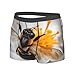 yyunbmr Cool Funny Boxer Briefs for Men Humorous Trunks 3D Cut Underwear Mens Fashion Shorts Bee On Honeycomb Print, Black, XXL