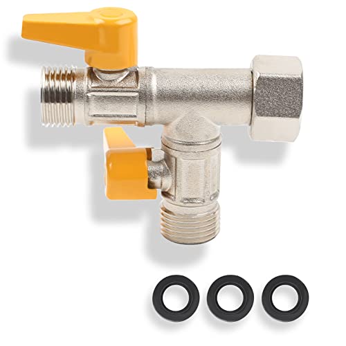 Vanne de commutation 3 voies en T - Robinet de commutation G 1/2 - Bras de douche - Distributeur d'eau 2 compartiments - En laiton - Adaptateur en T - Pour toilettes, salle de bain, cuisine Cover