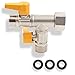 Produktbild 3 Wege Umschaltventil T-Stueck,3 Wege Umschaltventil G 1/2,Duscharm Umsteller aus Badezimmer Dusche,Wasserverteiler 2 Fach,T-Stueck Messing T-Adapter,Umschaltventil für Toiletten,Badezimmer,Küche