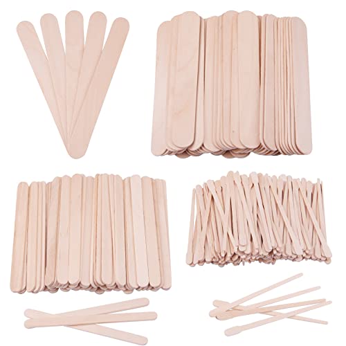 BQTQ 310 Stücke Holzspatel für Haarentfernung Holzspatel Waxin Spatel Holz Waxing Sticks Holzstäbchen Holzmundspatel Wachs Spatel für Haarentfernung Basteln, 3 Stile