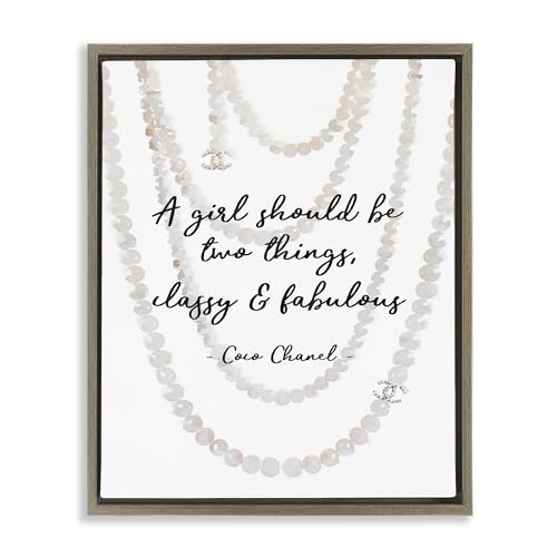 Image of 'Classy & Fabulous Fashion Quote'| Floating Frame Canvas Art | Stupell Industries | Brown, 25 x 31 Inches, Easy to Hang and Sturdy, Made in USA, by Amanda Greenwood