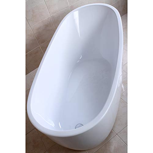 Kingston Brass Vtrs592928 59-Inch Contemporary Freestanding Acrylic Bathtub, White #TOP2