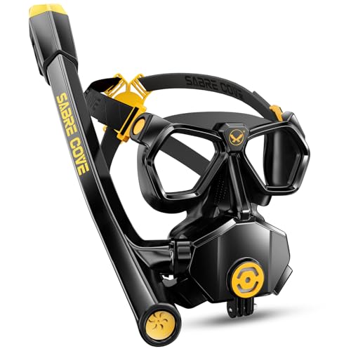 Full Face Snorkel Mask for Adults Teen, Snorkel Mask with Ear Equalization, Quick Release Anti-Leak and Anti-Fog with Mesh Bag for Snorkels, Lightweight Snorkeling Gear with Detachable Camera Mount