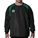 Optimum Top Training Contact Men's Windbreaker: Waterproof, Insulated Sportswear for Football, Rugby, Sport - Long Sleeve, Elastic Cuffs, Warm Pullover Jacket for Running, Hiking - Black/Green, S