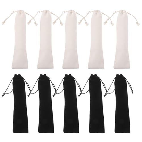 FRCOLOR 20個旅行用コッリネン巾着袋 フォーク スプーン 箸 ストロー収納ケ