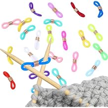 DIVINA VITAE 40 PCS Knitting Needle Stoppers Knitting Needle Hugger Needle Minder Knitting Tools Stitch Stoppers for Knitting Needles Prevent Slipping Off Stitch