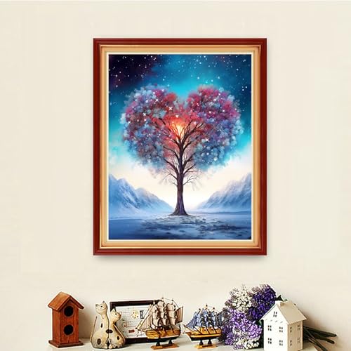 Image of Dooxvey Cross Stitch Kits for Adults Stamped Full Range of Embroidery Starter Kits for Beginners 11CT Printed Cross Stitch Patterns Needlepoint Kits Stamped Crossstitching-Giving Tree 16x20 inch