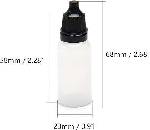 Miniatura 3 de Othmro 50 botellas de plástico de polietileno de 0.5 onzas, botellas cuentagotas de ojo de laboratorio de 0.5 fl oz, botella gotero líquido