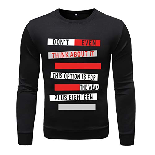 LUNULE Sudadera Sin Capucha Hombre, Suéter Estampado De Manga Larga para Hombre Sudadera Sin Capucha Pullóver Sudadera De Impresión Estilo Urbano Classic Crew Neck Sweatshirt