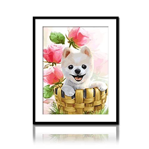 Kit complet de peinture au diamant 5D motif chiot 40x100cm pour adultes et enfants