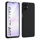 MIKULLE Funda para Samsung Galaxy A07 4G con Cristal Templado Protector de Pantalla,Ultra Slim Protectora Anti-Choques Carcasa de Silicona Líquida TPU Suave Case Cover - Negro MIKULLE Funda para Samsung Galaxy A07 4G con Cristal Templado Protector de Pantalla,Ultra Slim Protectora Anti-Choques Carcasa de Silicona Líquida TPU Suave Case Cover - Negro