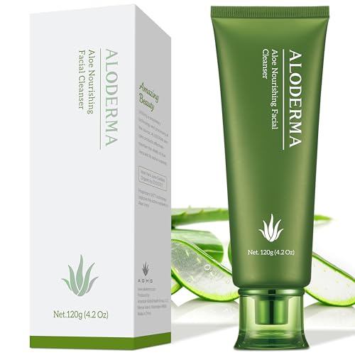 Aloderma Firming & Nourishing Facial Wash with 77% Organic Aloe Vera – Moisturizing Face Wash for Dry, Aging Skin, Replenishing Aloe Vera Facial Cleanser for Women & Men – Hydrate & Rejuvenate, 4.2oz