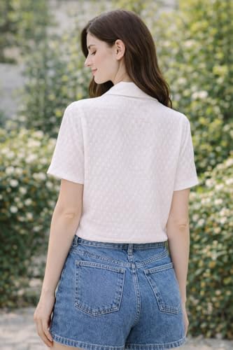 Image of Zilcon Bricks Womens Fashion Crop top for Woman Casual Short Sleeve Shirts for Woman | Women Fashion | Formal Shirts for Women