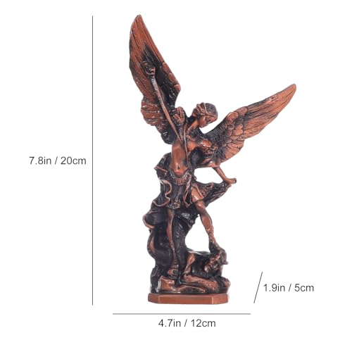 Estatua San Miguel Arcángel metálica 8.3 pulgadas miniatura 5