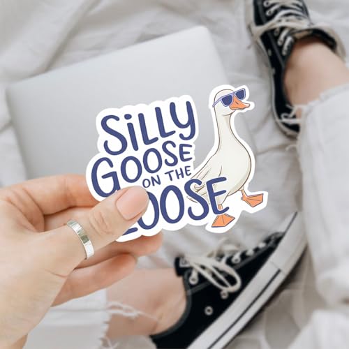 Image of 3pcs Certified Silly Goose Funny Sticker Pack, Meme Animal Humor Design, Die Cut Waterproof Vinyl Decal for Laptop, Water Bottle, Phone, Window, Helmet, Goose Lover Gift 3 Inches