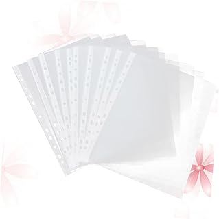 Ciieeo 100Pcs Fichários De Folha Para Fichário De Cartões Para Fichário De Cartões Mangas Transparentes Protetor De Página Fichário Protetor De Página De Plástico Protetores De