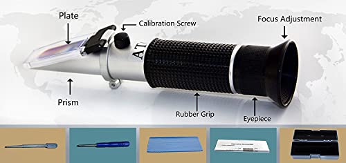 Salinity Refractometer For Seawater And Marine Fishkeeping Aquarium 0-100 Ppt - Dual Scale (1.0 To 1.070 S.g.) - Automatic Temperature Compensation #TOP2