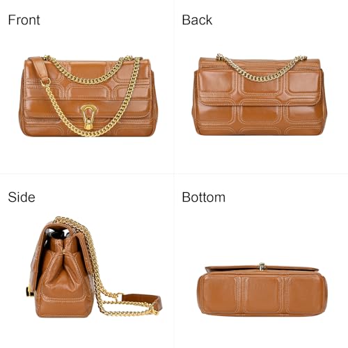 Image of Over Earth Quilted Leather Crossbody Bags for Women Chain Shoulder Purse