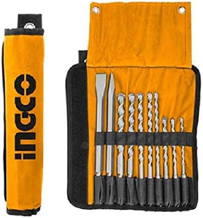 Ingco AKD2101 10pcs Hammer Drill Bits and Chisels (1 Set)
