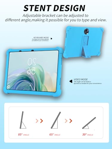 Coque en silicone premium pour TCL Tab 11 FE bleu avec support fixe