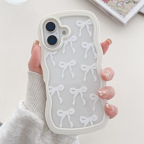 Coque iPhone 16 nœud papillon blanc, la housse silicone idéale pour vos selfies