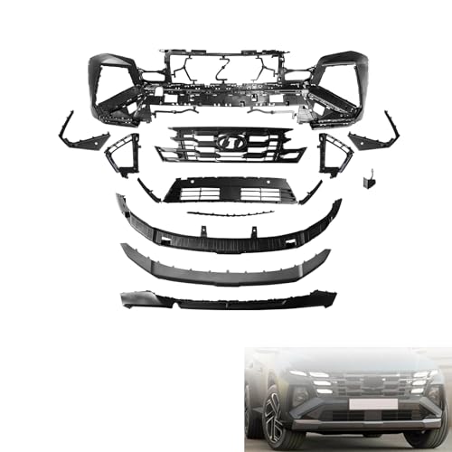 Front Bumper Cover Kit Compatible with 2025 2026 Hyundai Tucson - Not fit N Line Hybrid Sport - Full Body Bumper Kit W/Grille & Valance