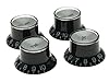 Dopro Set of 4 LP Guitar Reflector Knobs Black with Chrome Cap Top Hat Knobs for SG Epiphone Les Paul #1