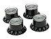 Dopro Set of 4 LP Guitar Reflector Knobs Black with Chrome Cap Top Hat Knobs for SG Epiphone Les Paul
