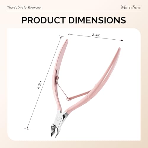 Image of Melodysusie Cuticle Trimmer, Stainless Steel Cuticle Nipper Cuticle Remover with Double Spring and Ergonomic Handle, Pedicure Manicure Tools for Home Salon