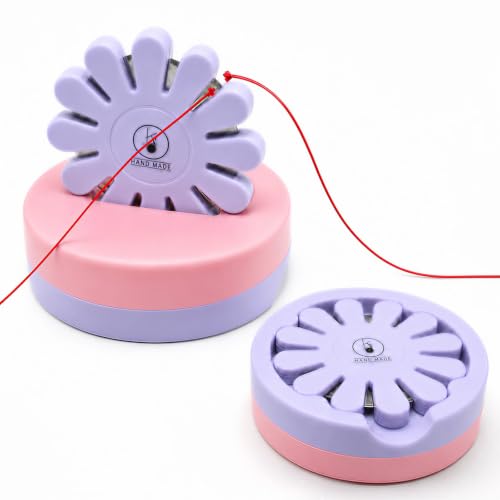Image of Sizobi Purple Magnetic Pin Holder with Thread Cutter, Blade Saver | Double-Sided Magnetic, 12 Cutting Point, Concealed Blade, Vertical Placement, Multi-functional Storage, Flower-shaped Design