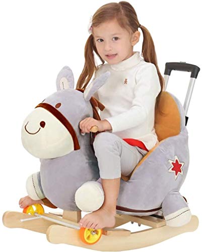 ZHANGYUEFEIFZ Schaukelpferd Plüsch Schaukeltier Pferd Rocking Horse Stuhl Baby Trojan Spielzeug Geschenk Kinder… – Bild 3