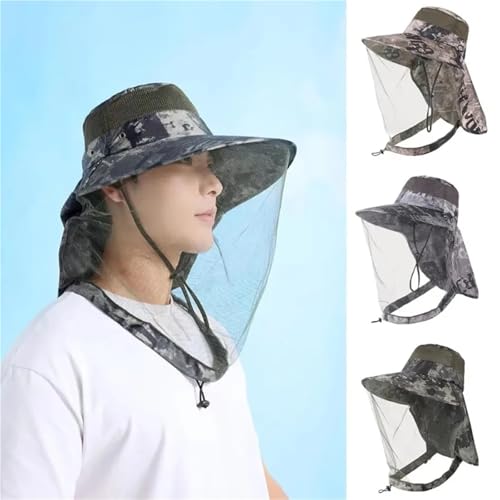 Sombrero de camping con red mosquitera ideal para tus días de pesca al aire libre 4
