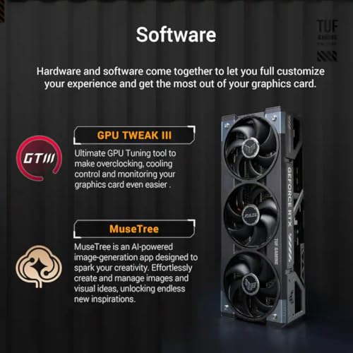 TUF Gaming GeForce RTX 5090 - GPU tripla ventola, 32 GB GDDR7, 3352 AI top, 28 Gbps, 512 bit, DLSS 4, creazione di contenuti AI, inferenza LLM locale, DP 2.1b x3, HDMI 2.1b x2, con supporto GPU - Scheda video - Immagine 8