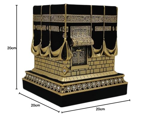 Home Table Decor Kaba Replica Model Showpiece Bookend Eid Gift (Small, Gold)