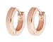 1 Pairs Body/Cartilage/Nose/Lips Stainless Steel Small Hoop Huggie Hinge Earrings (Rose Gold)
