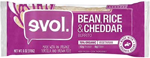 Evol Bean, Rice and Cheddar Burrito, 6 Oz