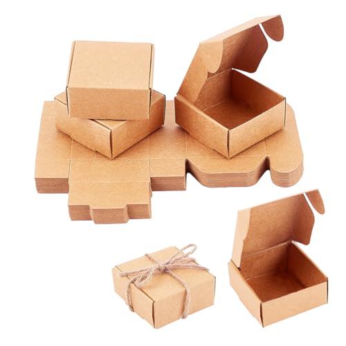 PandaHall 50pcs Petite Boîte en Carton, Boîte de Papier Kraft Mini Boites Cadeau Carton Boîte-Cadeau de Noël Boîtes de Bonbons pour Fête, Mariage, Anniversaire,...