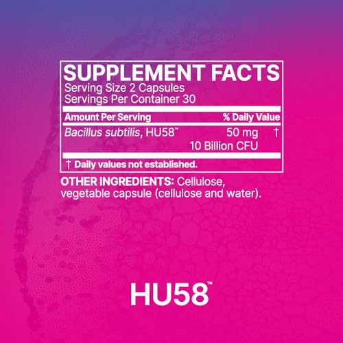 Image of Microbiome Labs HU58 Bacillus Subtilis Probiotics for Women and Men - High Potency Spore Probiotic for Digestive Health & Immune Support - Daily Capsules with 10 Billion CFU (60 Capsules) (Pack of 2)