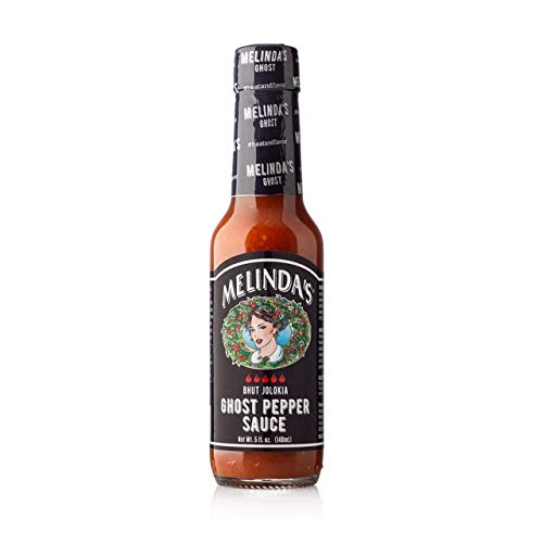 Melinda’s Ghost Pepper Hot Sauce - Gourmet Extra Spicy Hot Sauce - Made with Fresh Ingredients, Ghost Peppers (Bhut Jolokia), Habanero Pepper, Carrot, Garlic, Lime Juice - 5oz, 1 Pack