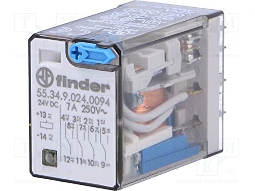 Finder Serie 55 – Relais Industriale 24 Vdc 4 Contatti Pulsante + Led + Diodo + Indicatore