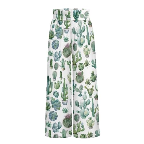 Women's Wide Leg Pants High Waisted Lounge Palazzo Pants Casual Loose Beach Pant Travel Trousers with Pockets4