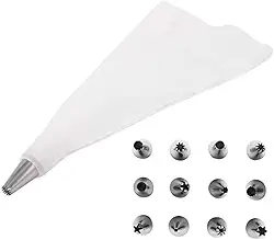 Kit Decorador de Confeitaria com 12 Bicos Diversos Saco de Confeitar Acessórios para Bolos e Cupcakes