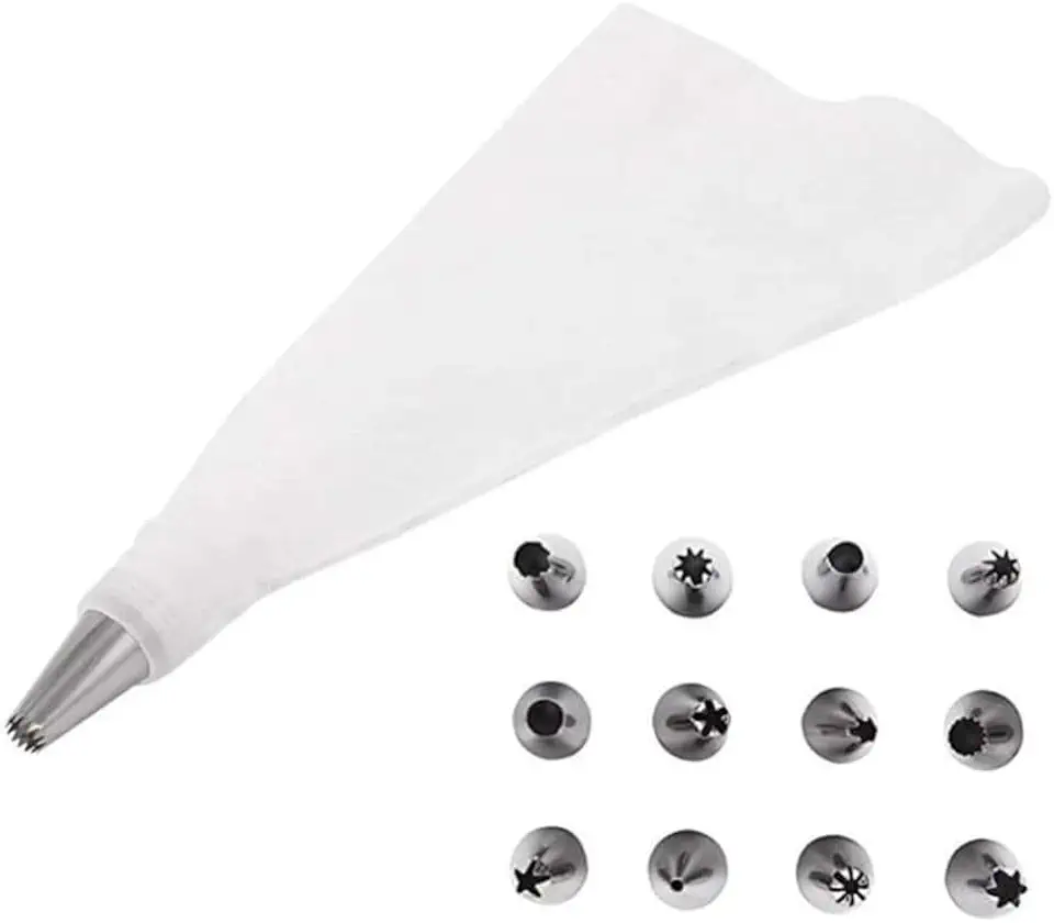 Kit Decorador de Confeitaria com 8 Bicos Diversos Saco de Confeitar Acessórios para Bolos e Cupcakes