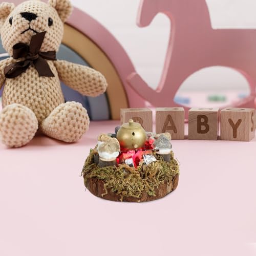 ibasenice Fogão De Cozinha Para Casa De Bonecas Fogão De Madeira Em Miniatura Modelo De Fogão Acessó