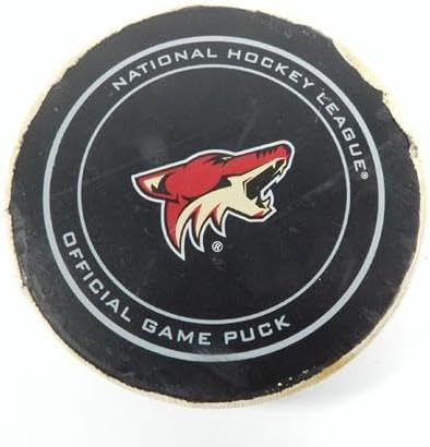 2017 Arizona Coyotes vs. Winnipeg Jets Game Used Puck 11-11-17 AA0020082 - NHL Unsigned Game Used Pucks