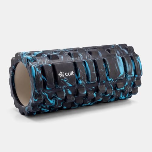 Image of CULT Foam Roller for Back Pain & Deep Tissue Massage | High Density Body Massage Roller & Yoga Roller | 33cm Muscle Massager Equipment for Muscle Recovery & Stretching (Marble Blue)