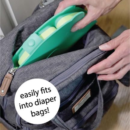 On-The-Go Snack Mat – Baby Silicone Travel Dining Placemat – Portable Silicone Toddler Plate – Reusable Snack Container with 3 Compartments and Lids for 6 Months + (Ocean) image 12 of 15 B0CKRGN4C6