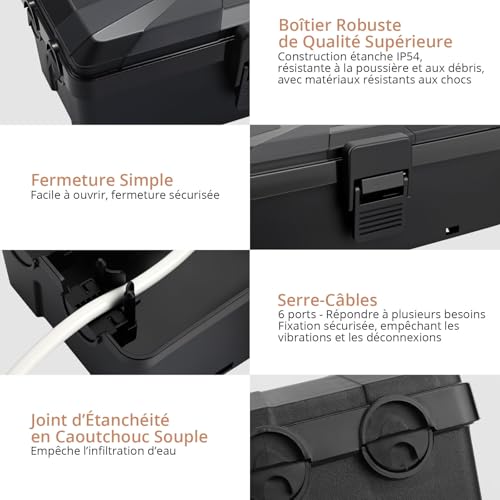 Boîtier étanche extérieur IP54 Kamtop en ABS robuste haute protection - 3