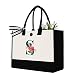 Binggemen Initial Canvas Tote Bag, Personalized Birthday Gifts for Women Mom Friends Teachers, Monogrammed Tote Bags Suitable for Mother's Day Wedding Beach (Letter S)