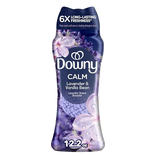 Downy Calm In-Wash Laundry Scent Booster Beads Soothing Lavender and Vanilla Bean scent 12.2 OZ laundry scent beads Long-lasting Freshness (Packaging May Vary)